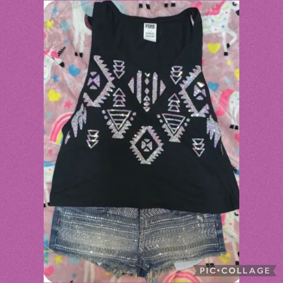 Victoria Secret Pink Bling Shorts Size 2 & Bling
Tee Wow 🤩 Rare Super Sweet New - Picture 2 of 11